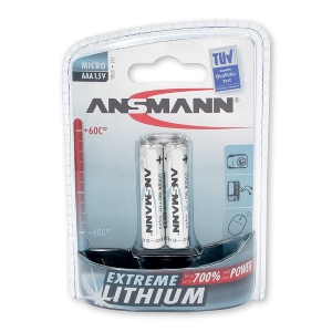 Lampes pour Revier et extérieur von AKAH 2x ANSMANN Extreme Lithium Batterie 1,5 V Micro AAA 69045000