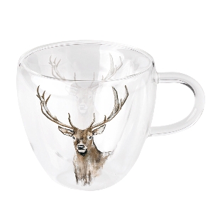 AKAH La table dressée au caractère territorial von AKAH Gobelet en verre Cerf rouge 78545000