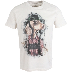 ALMTRACHT T-shirt teckel avec chapeau, beige