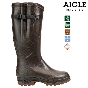 Bottes en caoutchouc pour territoire et outdoor von AKAH AIGLE PARCOURS® 2 Iso braun 86547036