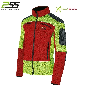 PSS X-treme Arctic Cardigan en fibre rouge/jaune