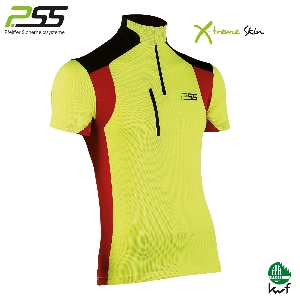 T-shirt PSS X-treme Skin à manches courtes jaune/rouge