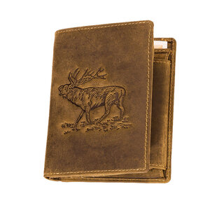 Cadeaux spéciaux pour chasseurs von AKAH Porte-monnaie format vertical avec cerf en relief 78564000