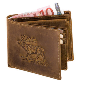 Cadeaux spéciaux pour chasseurs von AKAH Porte-monnaie format paysage avec cerf en relief 78564001