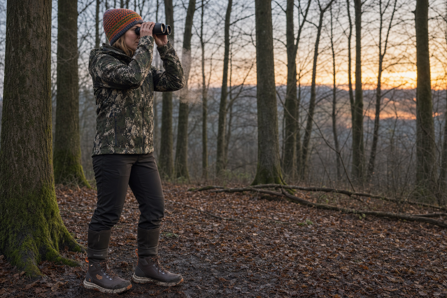 Soirée froide au bord de la forêt